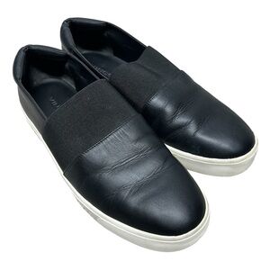 Vince Corbin Black Leather slip on sneakers Sz 7